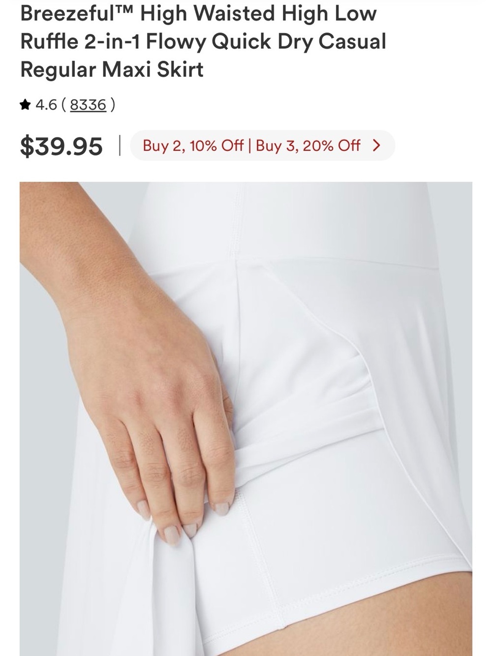 HALARA White Asymmetrical Draped Skirt - Picture 5 of 5